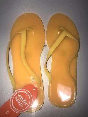 Nuevas chanclas Wonder Nation para niñas ropa de playa talla 6 amarillas nuevas con etiquetas Foto 1 de 3