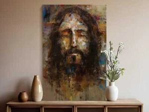 Jesus Christ Portrait Canvas - Inspirational Christian Wall Art - Picture 1 of 7