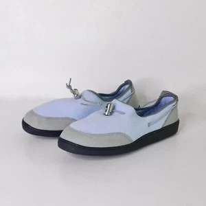 LANDS’ END Periwinkle Purple Blue Brushed Fleece Suede Slippers Casual Shoes 6 - Picture 1 of 9