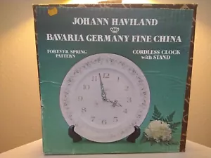 *NIB* Johann Haviland Bavaria Germany Fine China "Forever Spring" Cordless Clock - Picture 1 of 3