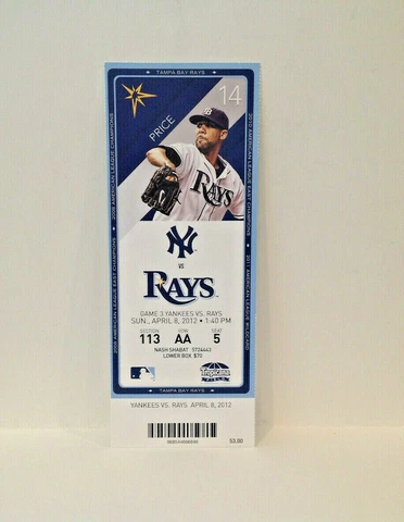 TB Rays NY Yankees April 8th, 2012 Season Ticket Derek Jeter Cover