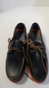 Nuovo con etichette G.H. Scarpe da barca Bass & Company Hampton blu e arancione taglia 7 1/2 - Foto 1 di 7