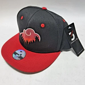 Three in naruto black & red snapback cap new w tags in bag - Picture 1 of 6