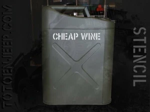 POCHOIR STENCIL MARQUAGE BOISSON CHEAP WINE BRITAIN GB . WD jeep willys - Foto 1 di 1