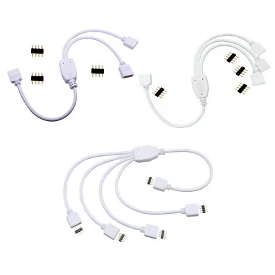 RGB RGBW 4Pin LED Strip Light Female Male Connector Splitter Y Cable 3528 5050 - Image 1 of 4