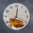 Tulup Glass Wall Clock Kitchen Clocks 30 cm round Amber Gold