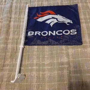 NFL DENVER BRONCOS Ventana Bandera Coche DE COLECCIÓN - Imagen 1 de 9