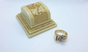 Vintage Diamonds & Natural Ruby Ring. 14k Yellow Gold vintage ring. Fancy Box - Picture 1 of 6