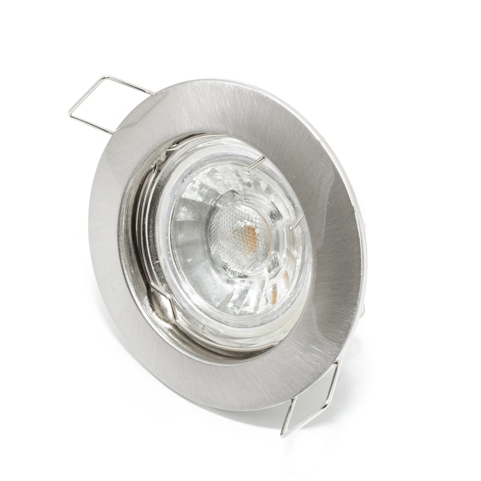 Faretto incasso tondo finitura silver foro 60mm lampada led gu10 5w 38 gradi LED - Immagine 1 di 1