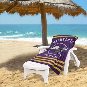 Northwest NFL Minnesota Vikings "Stripes" Beach Towel, 30" x 60" - Picture 1 of 6
