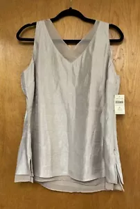 New Coldwater Creek Top Womens PL (14-16) Beige Cotton V-Neck Sleeveless NWT $59 - Picture 1 of 6