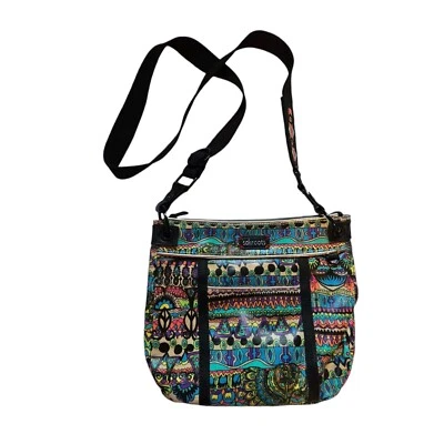 Sakroots Crossbody Handbag Peace Coated Canvas Colorful Boho Artsy Art-to-wear  - Image 1 of 4