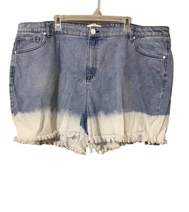 Lane Bryant Girlfriend Jeansshorts Damen Gr. 26 Midrise Dip Dye Fray Comfort " - Bild 1 von 17