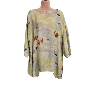 Blusa top de seda Citron Seacore para mujer talla XL asimétrica - Imagen 1 de 12