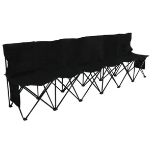 Folding Chair Sports 6 Seat Sideline Portable Team Bench w/ Sidebag & Carry Bag - Picture 1 of 12