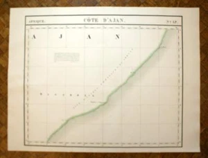 COTE D'AJAN, AZANIE Carte ancienne d'Afrique n°37 VANDERMAELEN 1827 antique map - Imagen 1 de 3