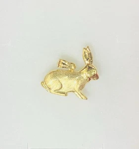 Pre Owned 14k Yellow Gold Rabbit Pendant Charm 1.42GM - Picture 1 of 6