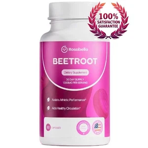 1pack Rosabella Organic Beet Root Powder 1300mg Capsules SupportsBloodPressure - Picture 1 of 8