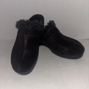 Crocs Shoes Women’s Black Shimmer Clogs Faux Fur Lined Sz 10 US - Picture 1 of 6
