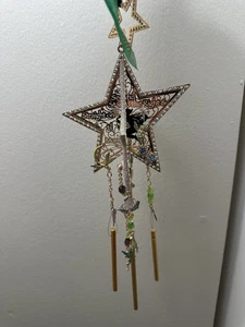 Kirks Folly Star Wind Chime Mermaid Fairy Crystals Charms Fantasy 15” x 6” - Picture 1 of 13