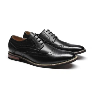 Bruno Marc Italy Men Prince Classic Modern Formal Oxford Wing Black UK 10 - Picture 1 of 4