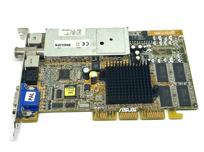 ASUS  V7100 Deluxe  GeForce2 MX400 V7100/DC/32M/P/U 32MB VGA Card - AGP Slot - Image 1 of 3