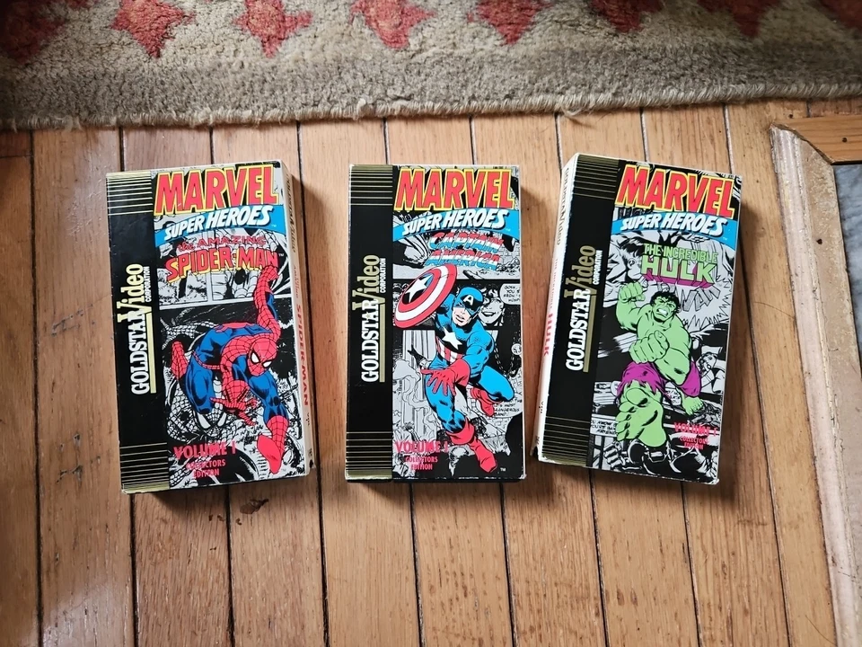Goldstar Video: Marvel VHS 3 pack - Spider Man Vol. 1 , Captain America, Hulk - Image 1 of 3