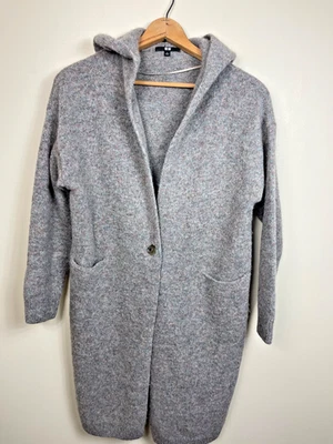 Женский шерстяной кардиган с капюшоном Uniqlo S большого размера 100% богемная каюта - Изображение 1 из 4