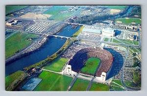 Columbus OH-Ohio Luftaufnahme des Ohio State University Stadions Vintage Postkarte - Bild 1 von 2