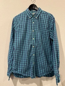 J.Crew SHIRT MENS LARGE Tailored BUTTON DOWN TEAL BLUE - Picture 1 of 3