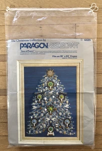 Vintage Paragon Handarbeitsset 6429 Weihnachtsbaum des Friedens 18" x 24" - Bild 1 von 4