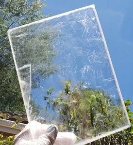 9,75" HOCHWERTIGE rohe natürliche klare transparente Selenitplatte Scheibe, 1058g - Bild 1 von 11