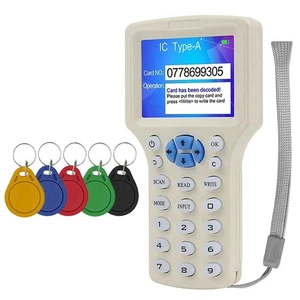 RFID NFC  Card Reader + 5XUID Schlüsselanhänger RFID Duplizierer 125K 13,566747 - Bild 1 von 7