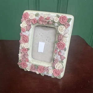 Vintage Hand-painted Roses Floral Photo Frame - Miniature, Cottagecore, Romantic - Picture 1 of 10