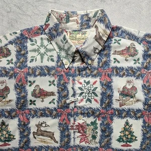 Vintage Reyn Spooner Mele Kalikimaka Popover Shirt Herren Large Weihnachten Weihnachtsmann - Bild 1 von 9