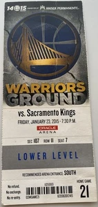 1/23/2015 GS Warriors FULL SEASON TICKET Klay Thompson NBA RECORD 37 Point Qtr. - Picture 1 of 4