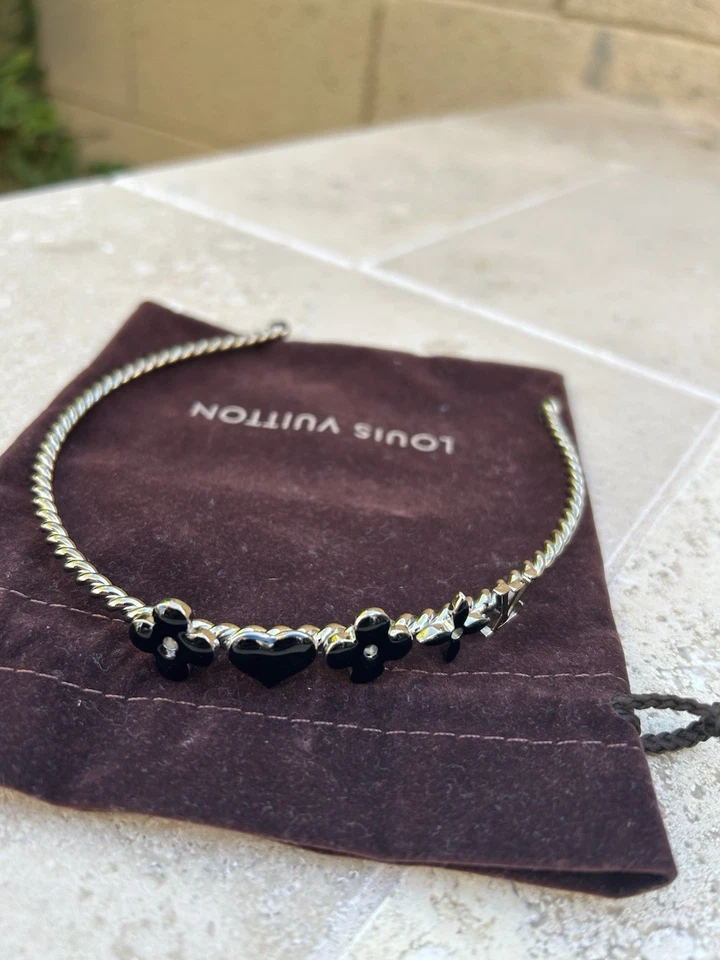 Authentic Louis Vuitton Silver Rope & Black Motif’s  Headband-Vintage-Very Rare - Image 1 of 4