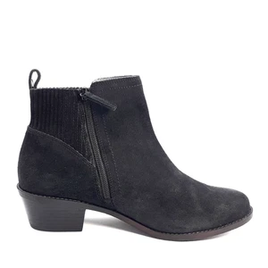 Vionic Devon Womens Black Suede Leather Side Zip Ankle Boot Size 8 US - Picture 1 of 10