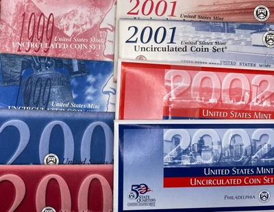 1999–2002 US Mint Proof & Uncirculated Coin Sets Lot – P & D + Proofs OGP - Image 1 of 4
