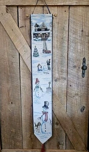 Tapiz Navidad/Invierno Campana Tirar Patio Delantero Muñeco de Nieve 6.5"x40" Usado en Excelente Condición Leer EE. UU.  - Imagen 1 de 8