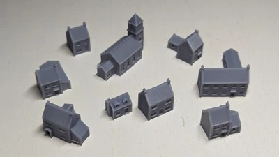 WMANNS MODELS 3mm T Gauge Scale UK Home Front Village (No Terrace Houses) - 9 Buildings