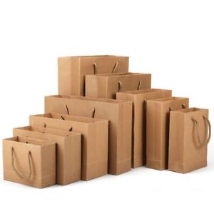 with Handles Gift Bags 10 Sizes Shopping Handbag Kraft Paper Bags  Home Decor