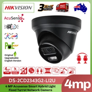 Black Hik DS-2CD2343G2-LI2U 4MP Acusense Smart Hybrid Light Turret IP Camera MIC - Picture 1 of 22