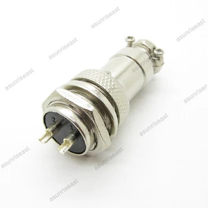 10 x Aviation Plug 2-Pin 16mm Male and Female Wire Panel Metal Connector GX16-2 - Picture 1 of 7