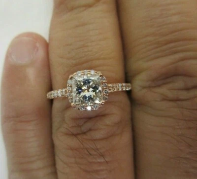 1.40 Carat 14K Rose Gold Diamond Engagement Ring Center=1.00 H-SI2   Value=$14K+ - Image 1 of 4