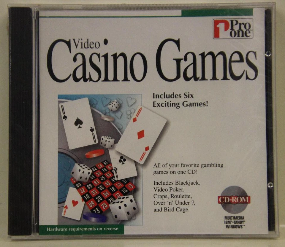 Casino Games CD-Rom software - Includes Six Exciting Games - Multimedia IBM