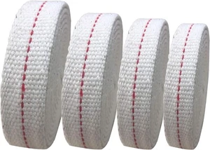 4 Rolls Oil Lamp Wick 1/2, 3/4, 7/8 Inch Flat Cotton Wick 6.5 Ft/roll Red Stitch - Picture 1 of 3