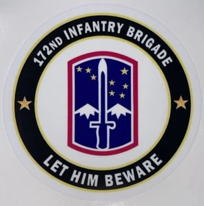 Ejército de los Estados Unidos 172ª Brigada de Infantería "Déjalo Cuidado" Pegatina Impermeable Nuevo D301 - Imagen 1 de 1