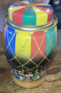 Walker's Old English Toffee Tin con Tapa, Hecho en Inglaterra, Globo de Aire Caliente 7"T - Imagen 1 de 10