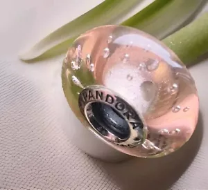 Original Pandora Charm 791615CZ Rosafarbener Murano Glas mit Zirkonia Neu - Bild 1 von 17